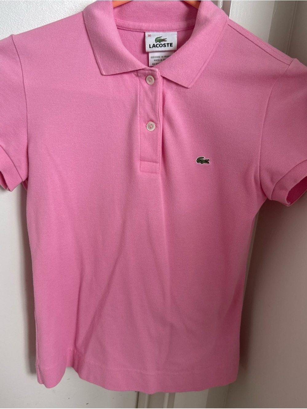 Lacoste Pink Girls' Cotton Piqué Polo